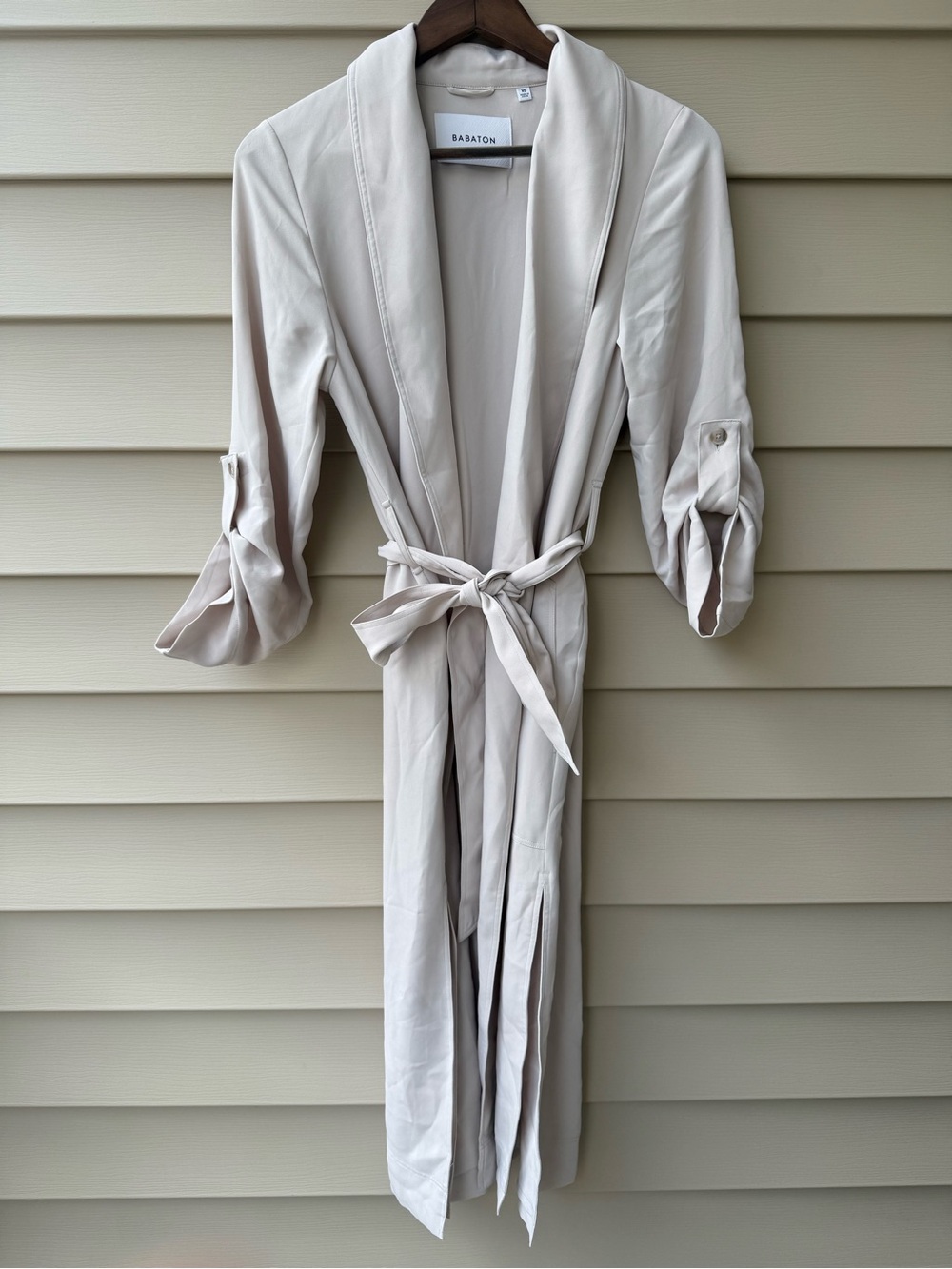 Aritzia Babaton Kahlo Robe Studio Drape XS Light Birch Belted Jacket
